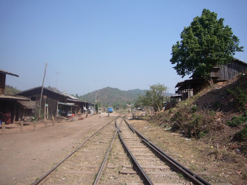 Our path crosses some ancient train tracks.